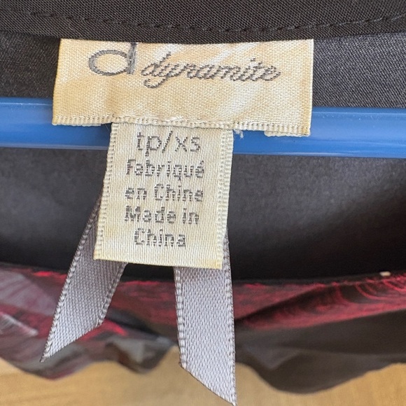 Dynamite Avant-Garde Black Red Fit Flare Cap SleeveMini Dress size XS - Picture 4 of 7